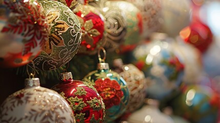 Naklejka premium Christmas Ornament Display