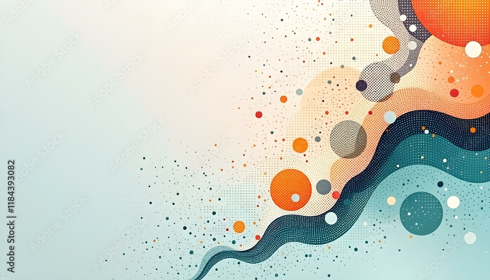 Aufkleber Abstract halftone white background set in three colors. Abstract halftone white background with three vibrant colors blending together, creating a modern and dynamic design, colors and background. 