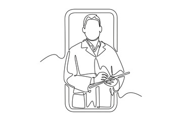 Medical professional Concept. Single line draw design. Full length animation illustration. High quality 4k footage.