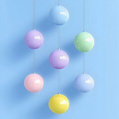 Pastel 3D Hanging Sphere Illustration