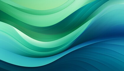 Flowing wave pattern background in gradient blue and green for a modern design