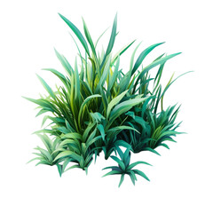 Obraz premium 3D Lush Green Plant Icon Isolated on Transparent Background