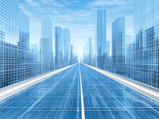 Fototapeta premium 3D Cityscape Road Illustration