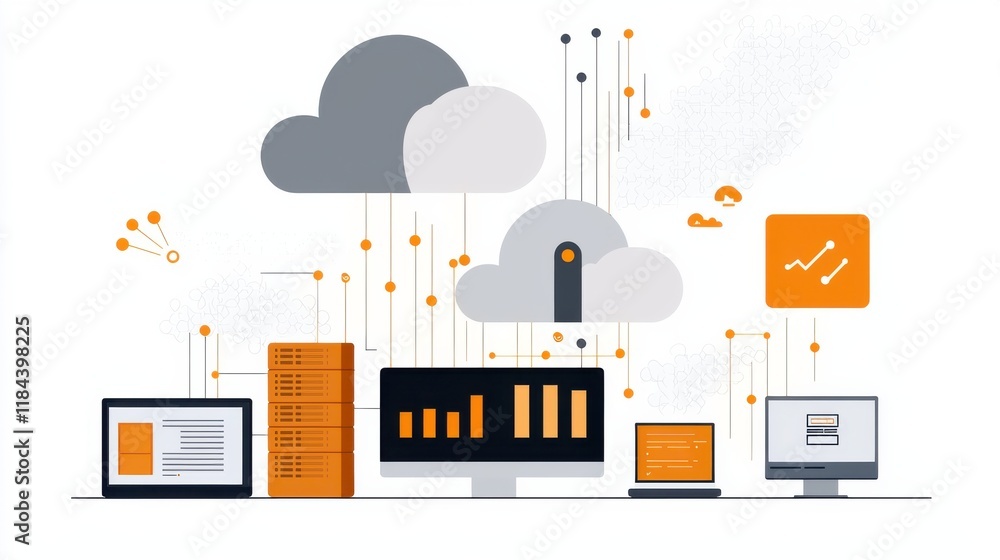 Poster digital analytics dashboard for business intelligence and performance monitoring