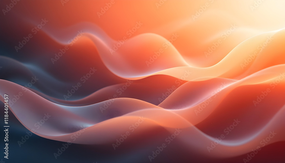 Aufkleber bright orange swoosh wave line border background. abstract orange swoosh satin wave line border. bri