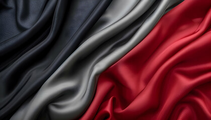 Abstract Draped Fabric Background Red Gray Black