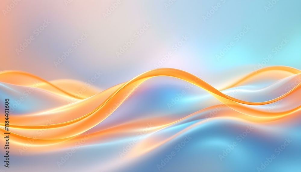 Aufkleber bright orange swoosh wave line border background. abstract orange swoosh satin wave line border. bri