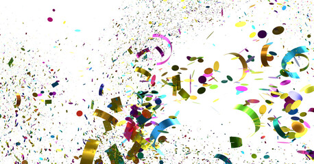 Festive celebration background with vibrant confetti. Perfect for party invitations, banners, and more.