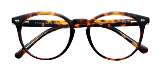 Eyeglasses top view on high fidelity for optical products stylish accessories isolated on transparent background png