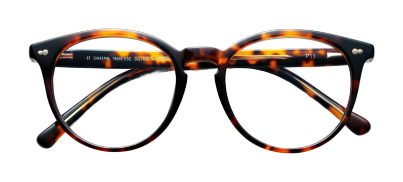 Eyeglasses top view on high fidelity for optical products stylish accessories isolated on transparent background png