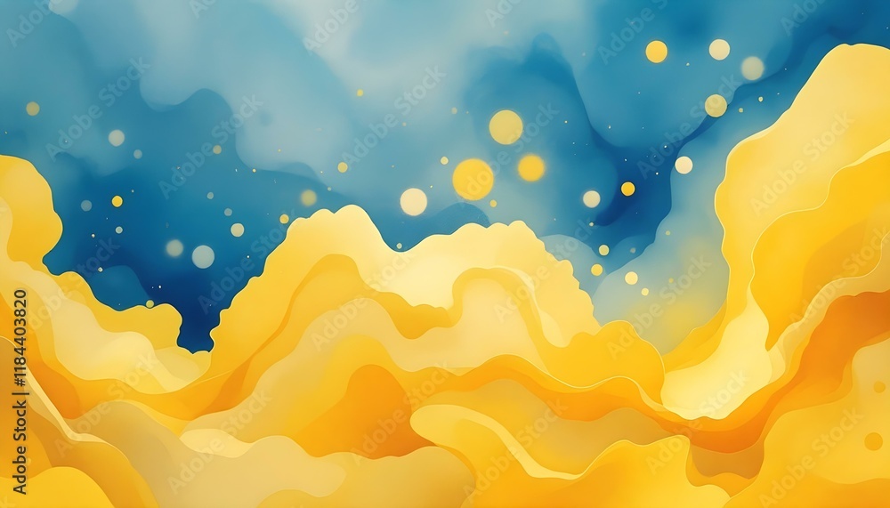 Aufkleber delicate yellow abstract watercolor background. great for textures, backgrounds, and banners. yellow