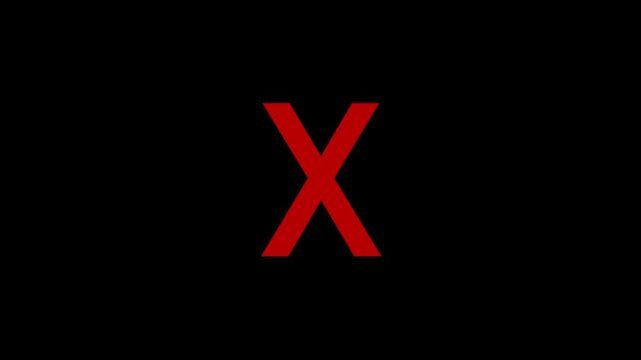 Red Circle with Cross Mark Icon Animation on black Background - Symbol of No or Incorrect.