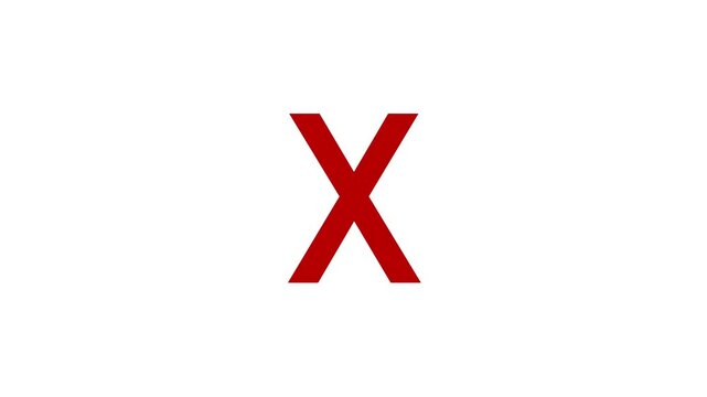 Red Circle with Cross Mark Icon Animation on white Background - Symbol of No or Incorrect.