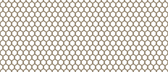 Fondo transparente de retícula en forma de panal, de hexágono. Trama de cuerda sin fisuras
