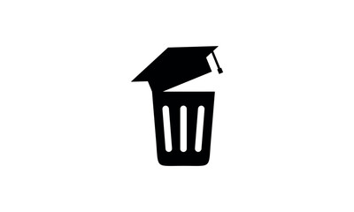 a graphic image with a trash student theme, on a white background. vector graphic base.