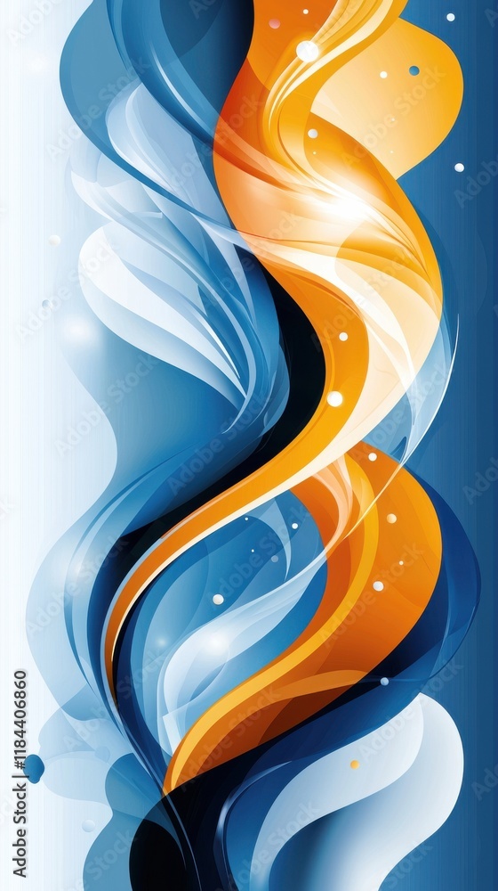 Poster captivating swirls of light and color flowing dynamically