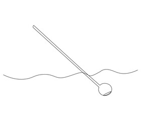 One continuous line drawing of dental mirror tool . Single line of dental mirror tool vector illustration