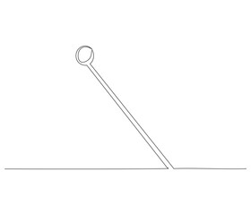 One continuous line drawing of dental mirror tool . Single line of dental mirror tool vector illustration