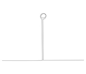 One continuous line drawing of dental mirror tool . Single line of dental mirror tool vector illustration