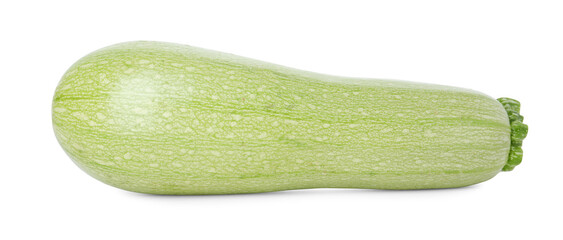 One fresh ripe zucchini isolated on white