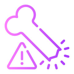broken bone gradient icon