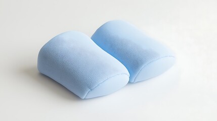 Obraz premium Two blue pillows with a white background