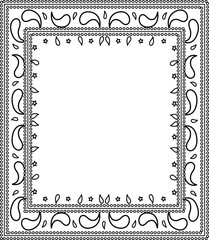 Black and White Paisley Bandana Pattern Design