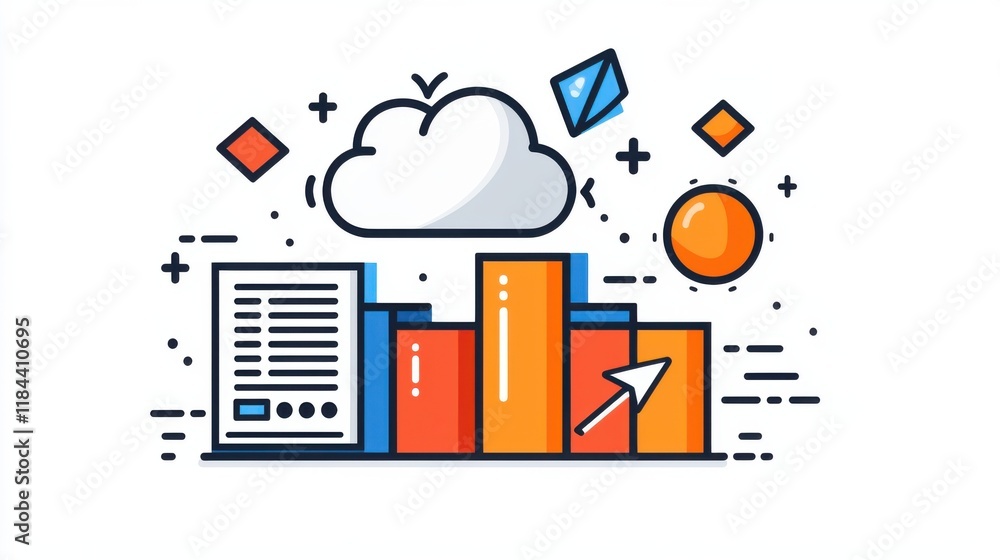 Poster cloud based data analytics and business insights for strategic planning and growth