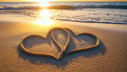 Obraz premium valentines day on the beach