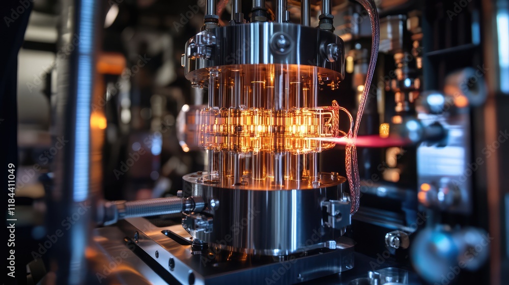 Poster quantum technology for energy optimization, with quantum processors managing power generation and di