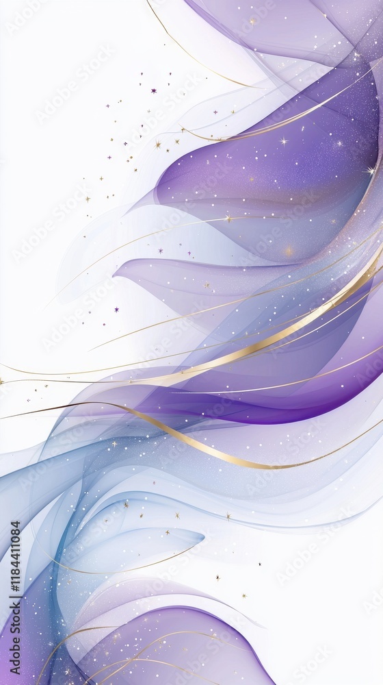 Aufkleber elegant wave like abstract background with flowing colorful gradients and sparkles