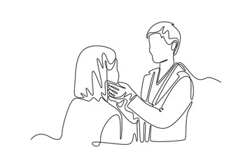 Medical professional Concept. Single line draw design. Full length animation illustration. High quality 4k footage.