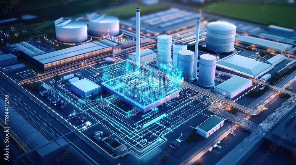 Poster quantum technology for energy optimization, with quantum processors managing power generation and di