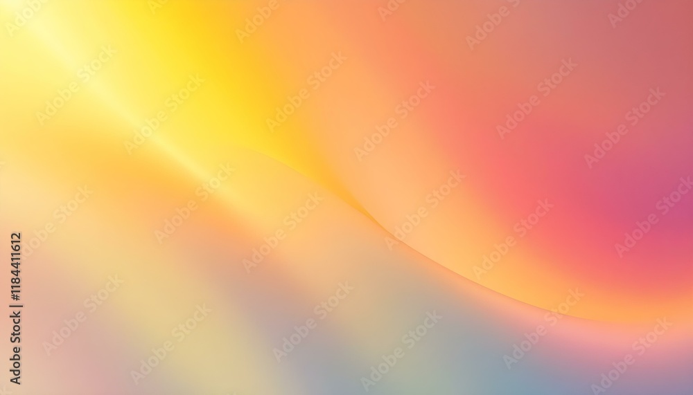 Poster Smooth simple yellow gradient yellow abstract banner background. Bright yellow abstract background with wavy lines. Yellow abstract design background template, suitable for flyers, banner