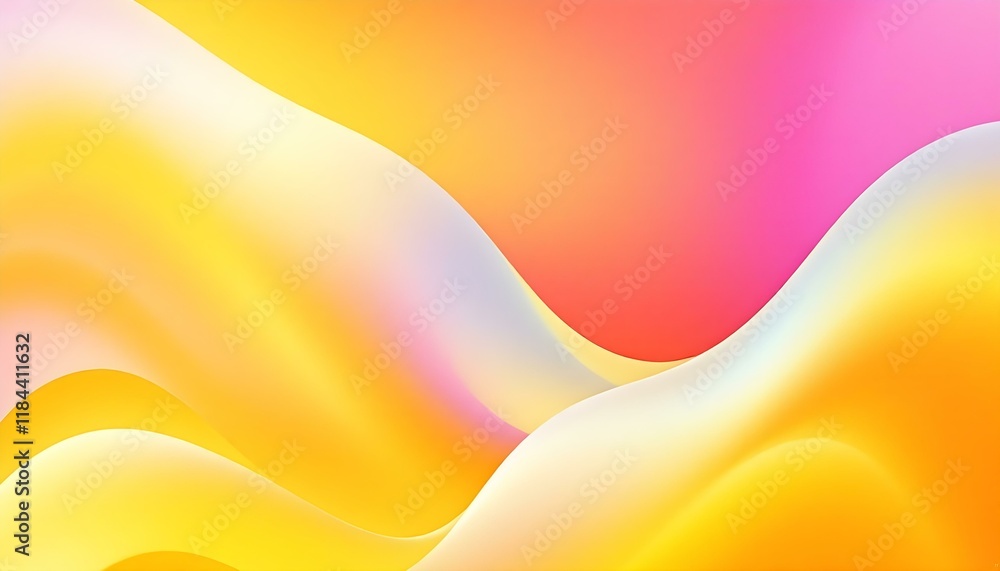 Poster Smooth simple yellow gradient yellow abstract banner background. Bright yellow abstract background with wavy lines. Yellow abstract design background template, suitable for flyers, banner