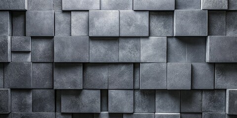 Gray blocks create a textured wall background, providing a stylish and modern appearance. This gray blocks wall background offers versatility for various creative projects and designs.
