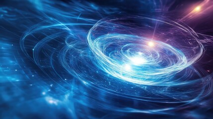 Fototapeta premium Quantum technology improving energy efficiency, with quantum algorithms optimizing renewable energy grid management and energy consumption