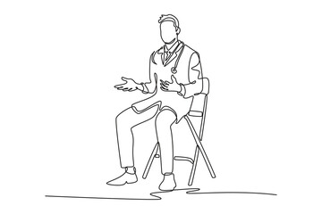 Medical professional Concept. Single line draw design. Full length animation illustration. High quality 4k footage.