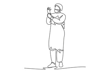 Medical professional Concept. Single line draw design. Full length animation illustration. High quality 4k footage.
