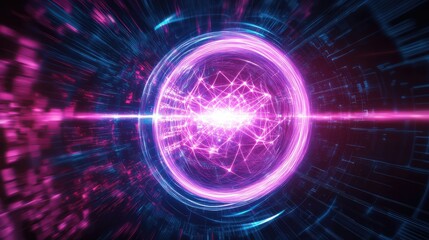 Obraz premium Quantum technology improving energy efficiency, with quantum algorithms optimizing renewable energy grid management and energy consumption