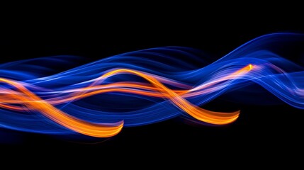 Abstract Blue And Orange Light Wave Design