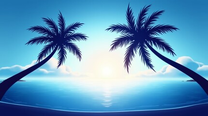 Obraz premium Tropical Serenity at Sunset