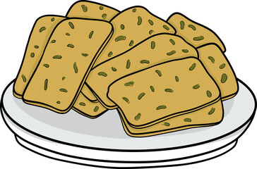 mendoan indonesian traditional food cartoon