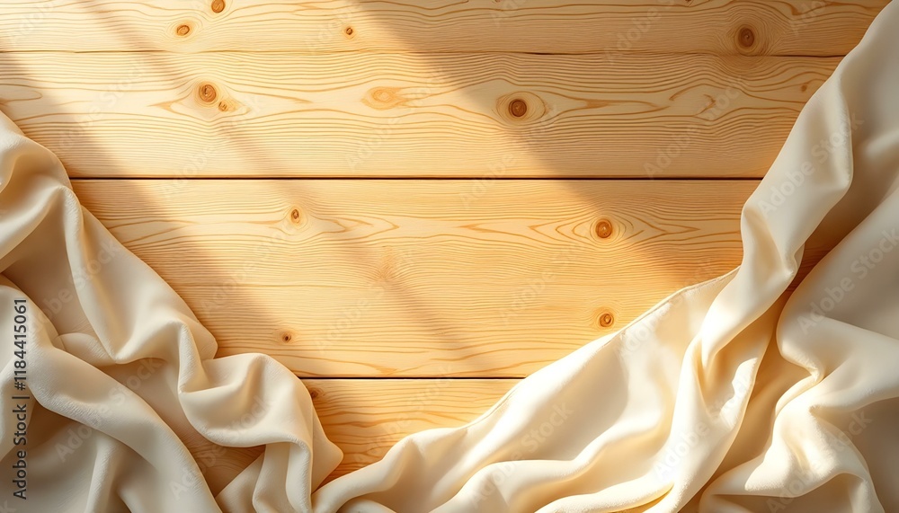 Poster top view of wood or plywood for backdrop, light wooden table with nature pattern and color. blank wo