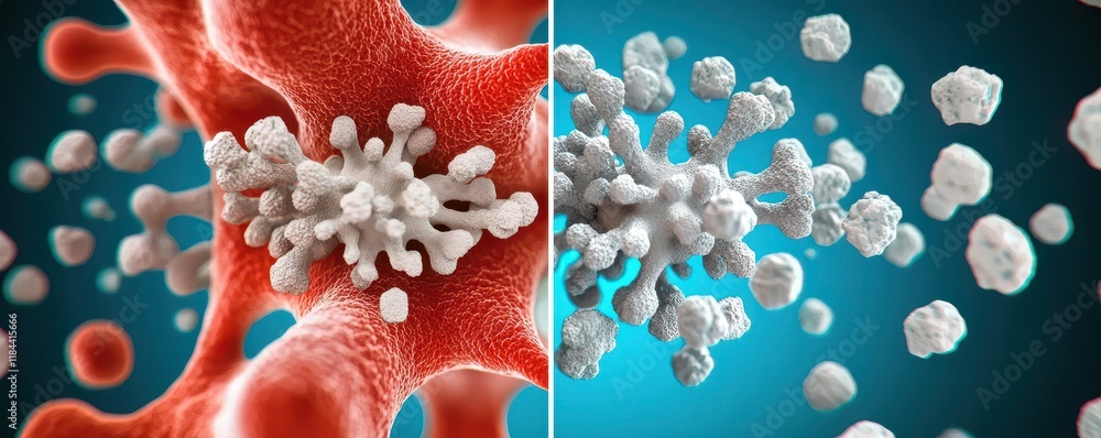 Poster virus structure and cell interaction visual