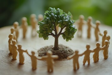 An image of business icon concept as show symbolizing growth in financial health or sustainability. People are working together, 