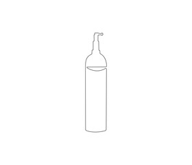 One continuous line drawing of oxygen cylinder . Single line of oxygen cylinder vector illustration