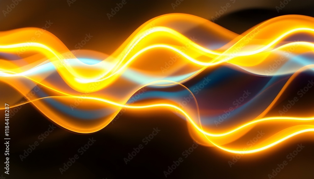 Fototapete Yellow abstract background with overlapping wavy line shapes. Abstract yellow and white wave pattern. Abstract orange overlapping wavy lines. Abstract 3d colorful wavy pattern with overlapping layers 