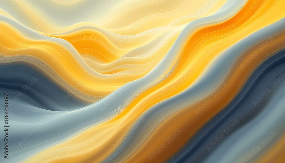 Aufkleber Yellow abstract background with soft smooth elegant lines and grey border. Soft yellow abstract background with smooth gradients light effects for elegant minimal design and vibrant artistic visuals