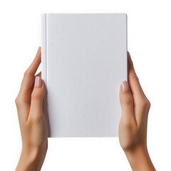Hands Holding a Blank Book in Close-Up Shot